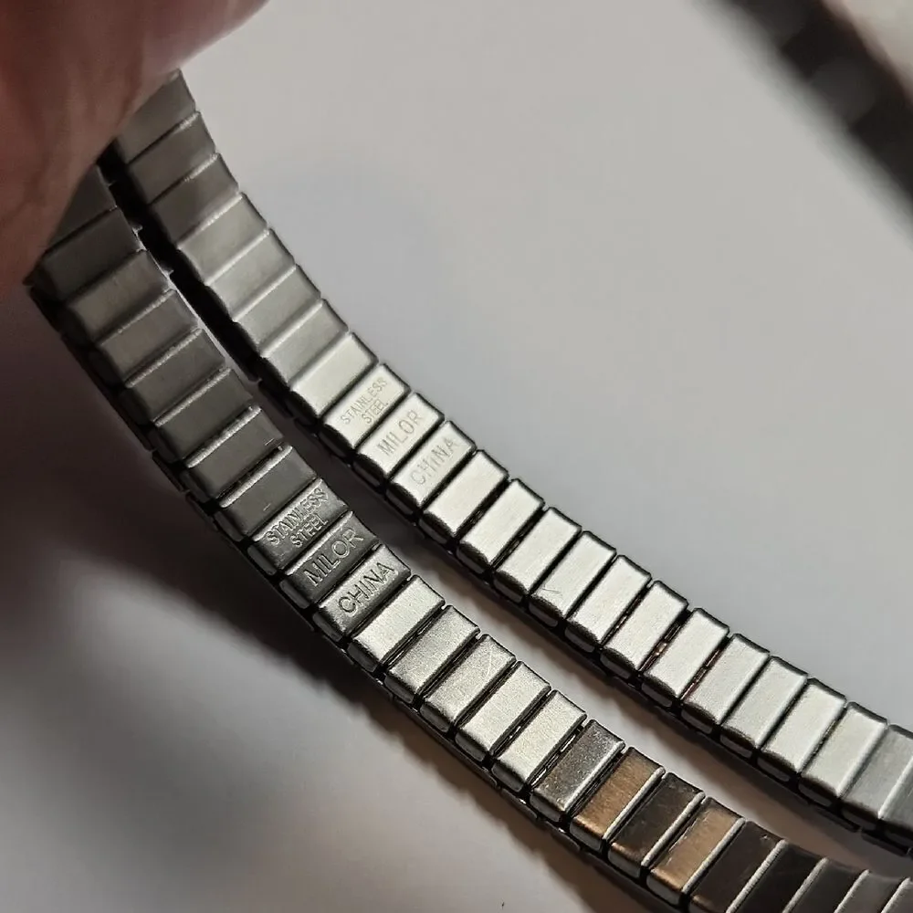 Milor Stainless Steel Brown And Silver Stretch Bracelets